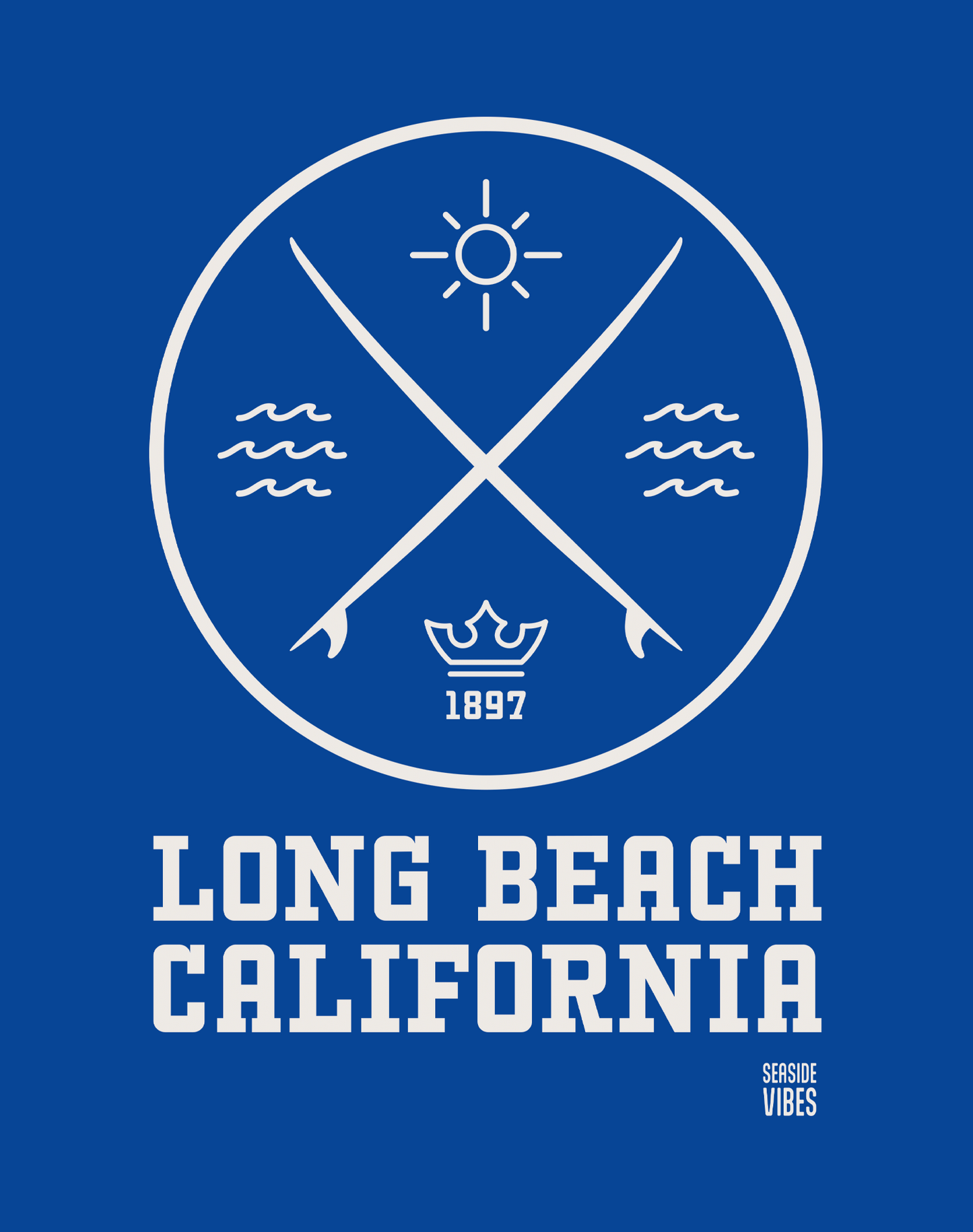 Long Beach Surf Tee - Cotton Blend | Royal
