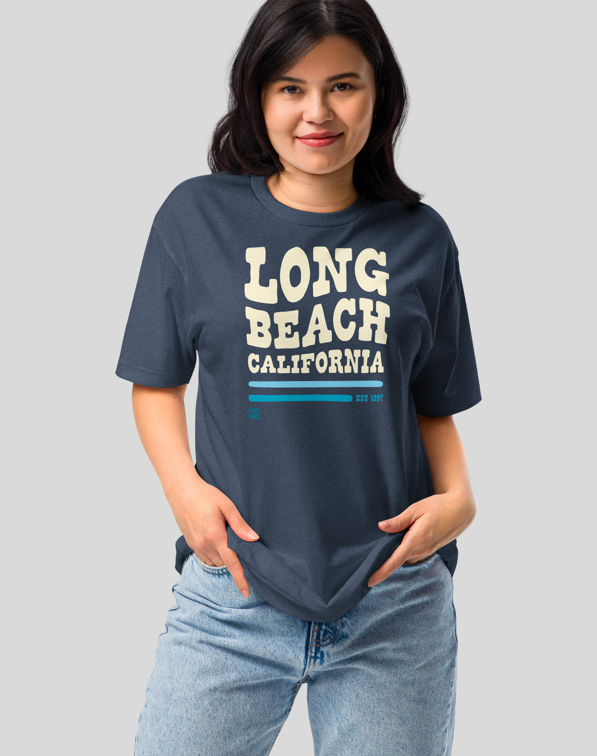 Long Beach Vibes Tee - Cotton Blend | Midnight Navy