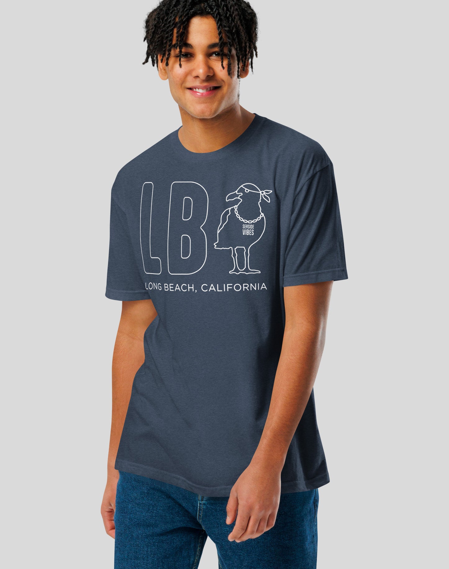 Long Beach LB C-Gull Tee - Cotton Blend | Midnight Navy