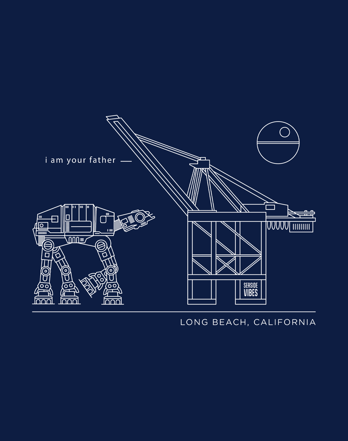V-Neck: Long Beach I'm Your Father Star Wars Tee - Heather Navy