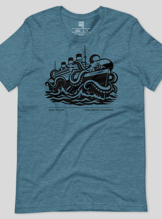 Unisex: Long Beach: Built to Last Tee - Heather Deep Teal