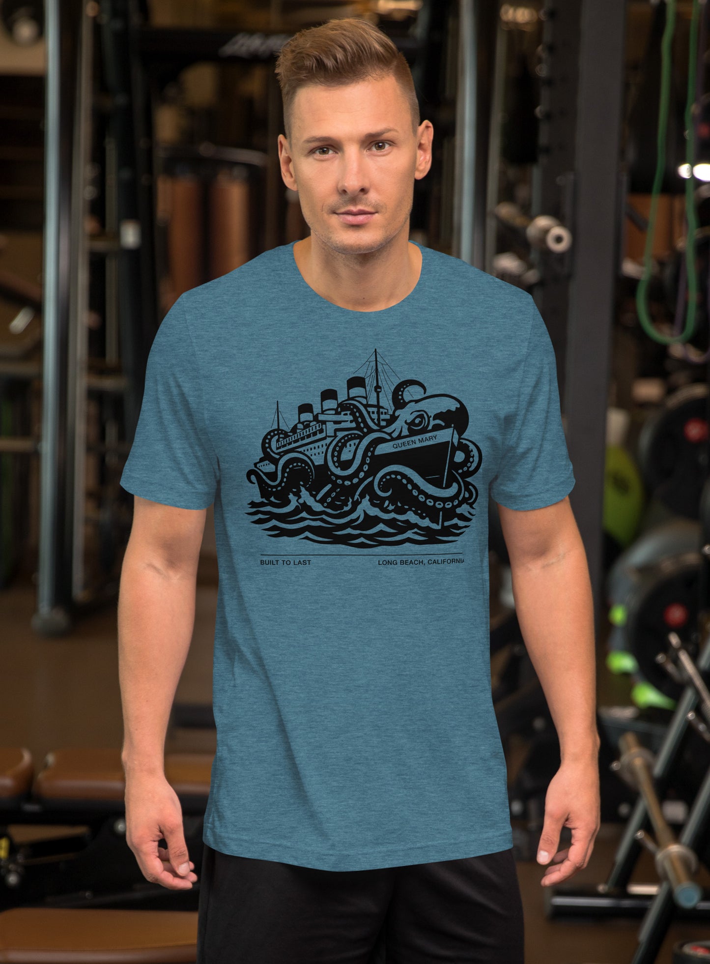 Unisex: Long Beach: Built to Last Tee - Heather Deep Teal