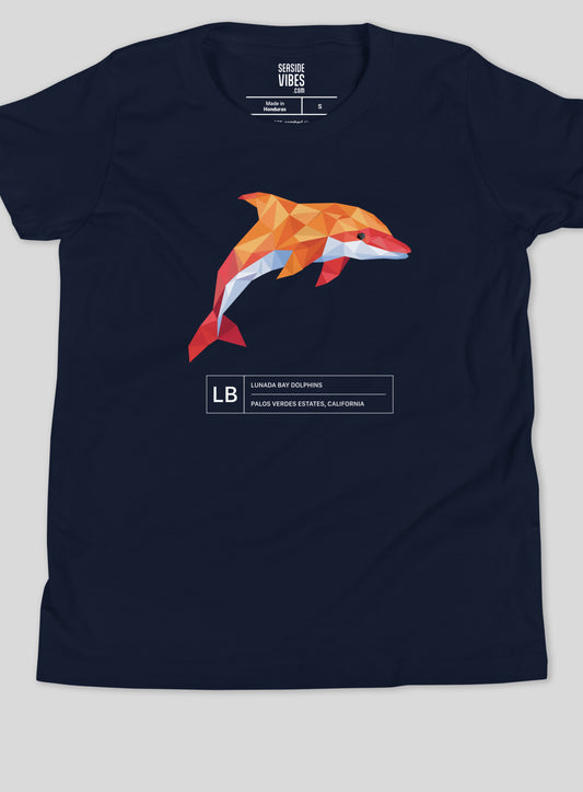 Youth: Lunada Bay Paper Dolphin Tee - Navy