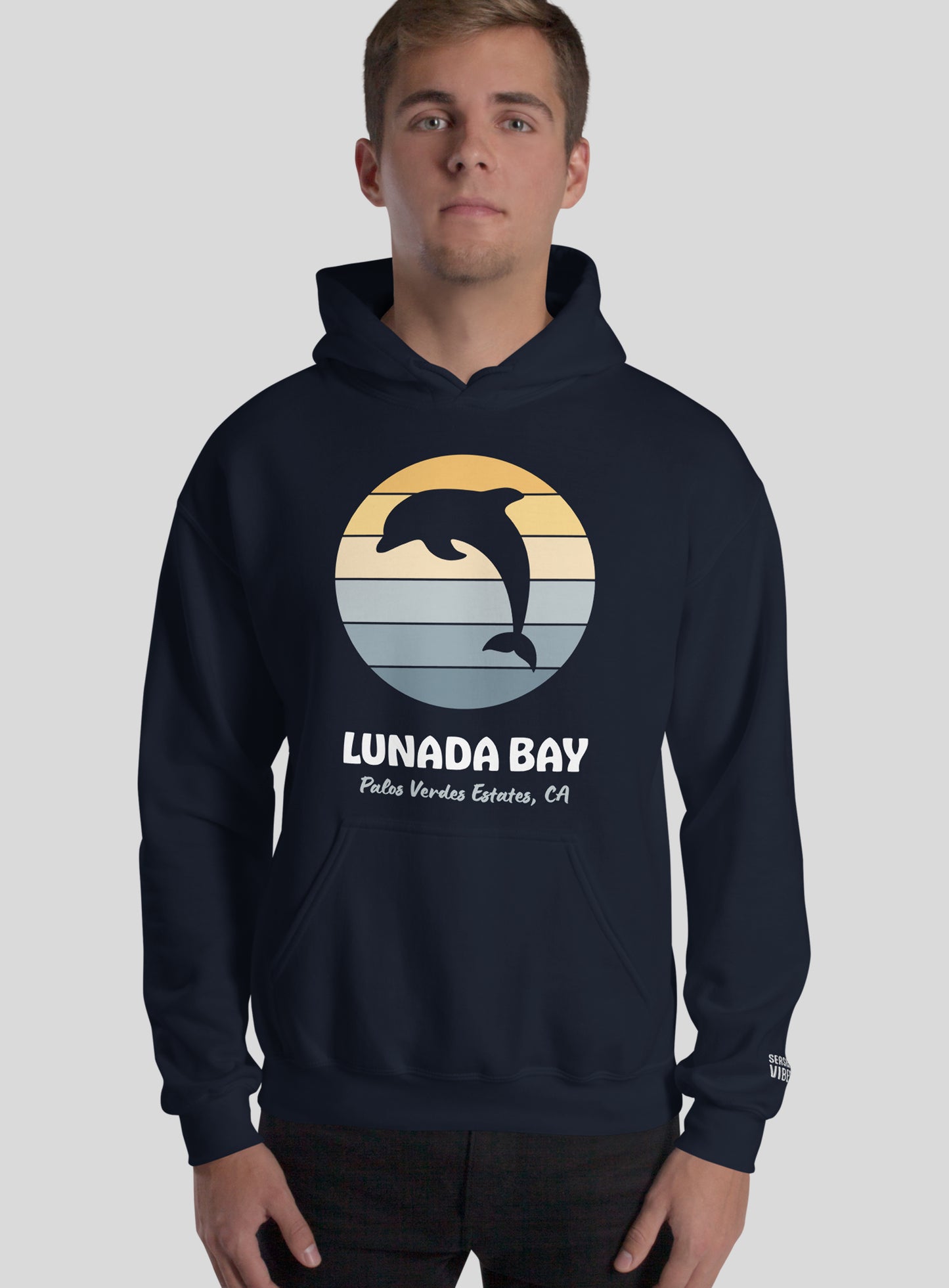 Unisex: Lunada Bay Sunset Pullover Hoodie - Navy