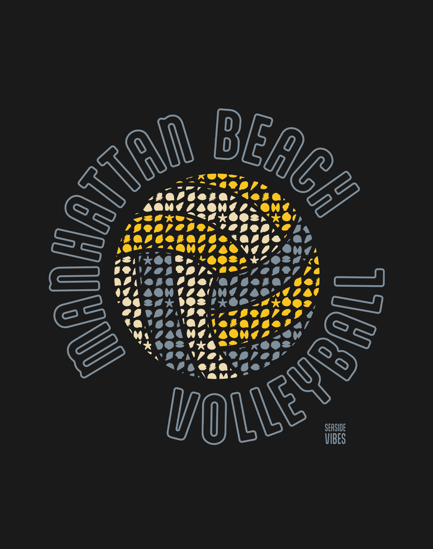 Manhattan Beach Volleyball Tee - Premium 100% Cotton | Black