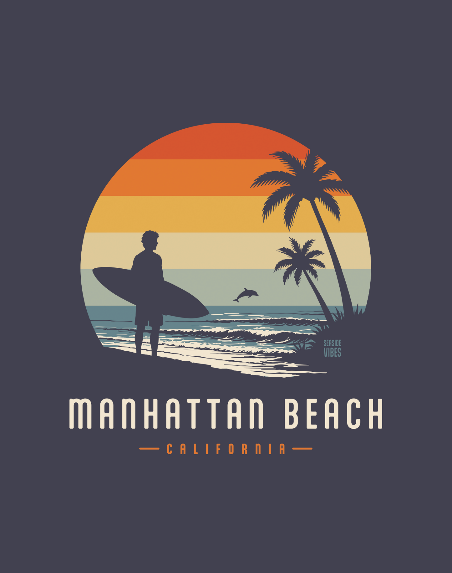 Unisex: Manhattan Beach Away From Keyboard Tee - 100% Cotton | Navy