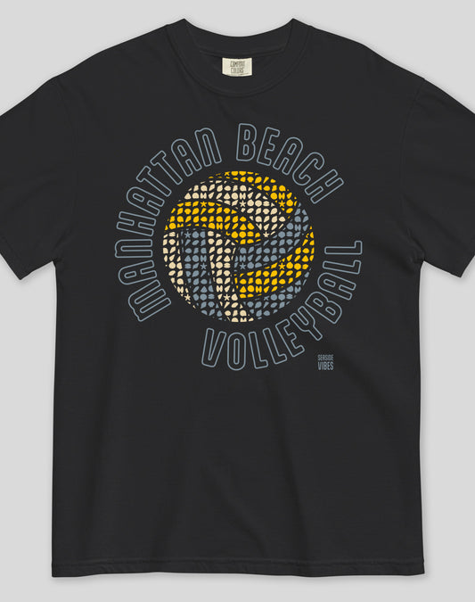 Unisex: Manhattan Beach Volleyball Tee - 100% Cotton | Black