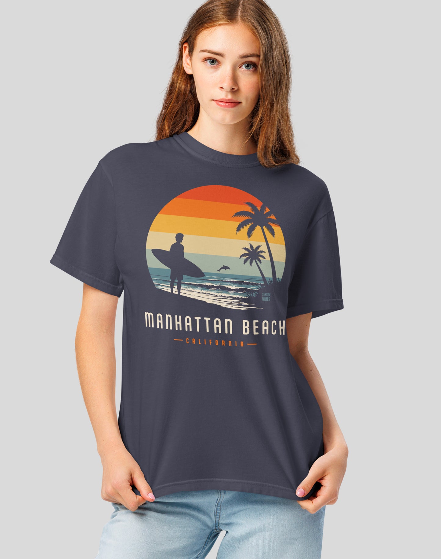 Unisex: Manhattan Beach Away From Keyboard Tee - 100% Cotton | Navy