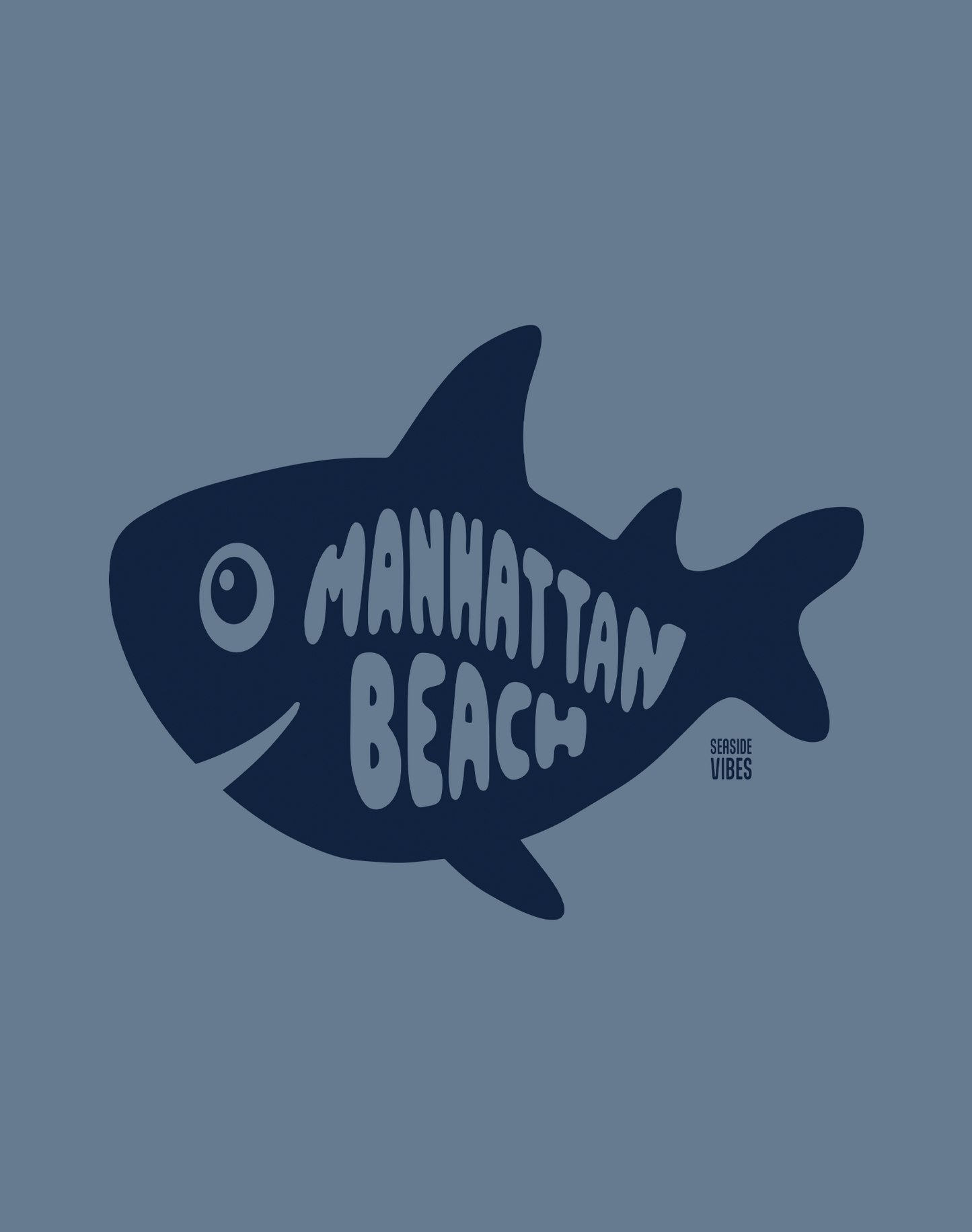 Manhattan Beach Shark Tee - Unisex | Heather Indigo