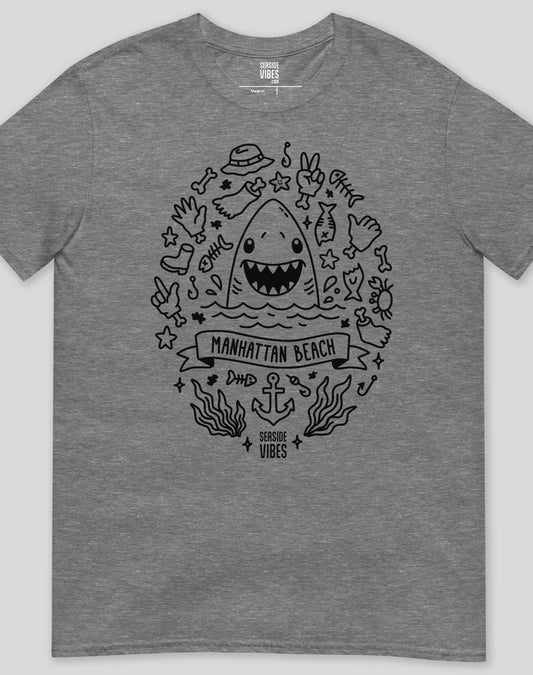 Manhattan Beach Shark Attack! Tee - Unisex | Graphite Heather