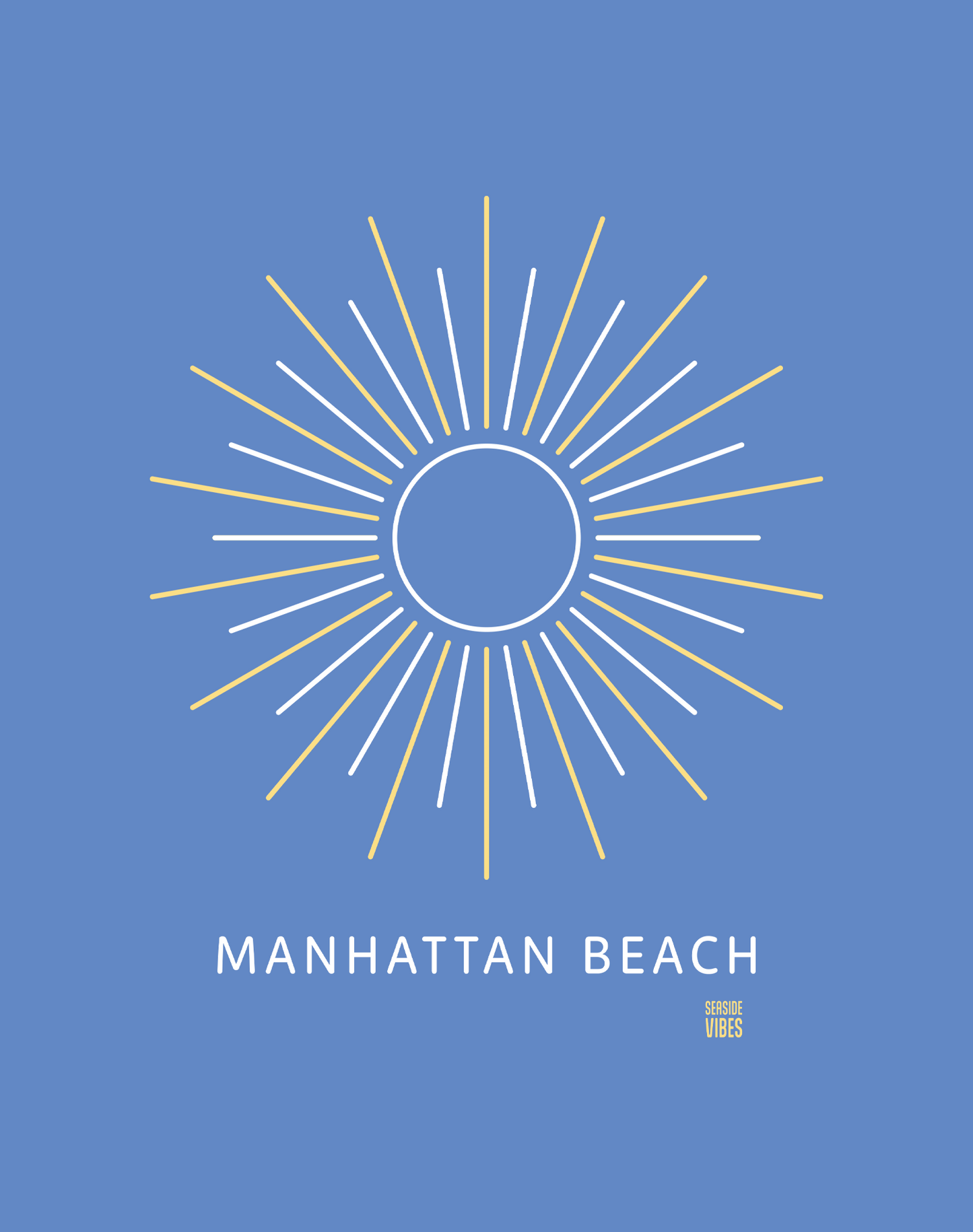 Manhattan Beach Sunburst Tee - Unisex | Heather Royal