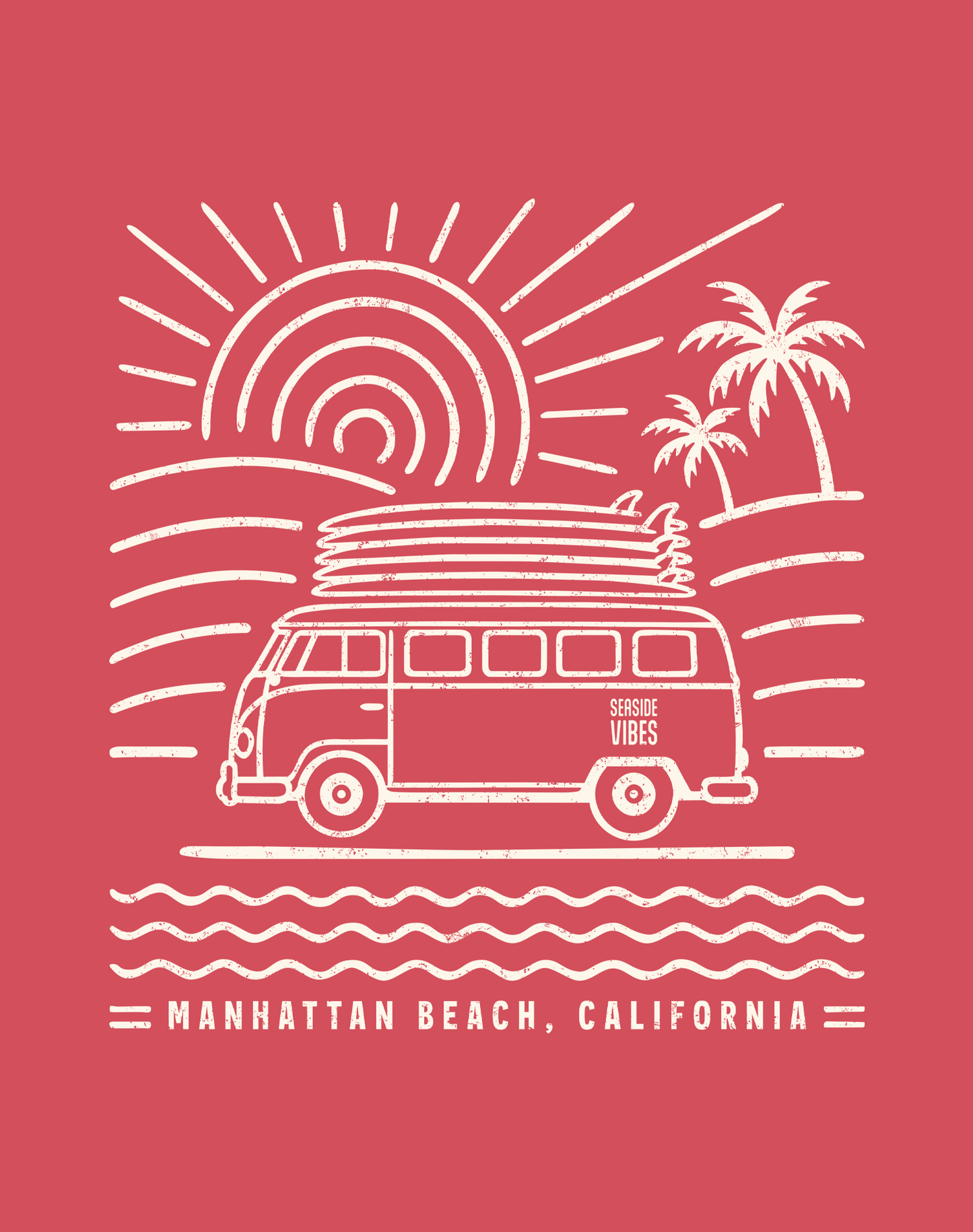 Manhattan Beach Endless Summer Tee - Unisex | Heather Red
