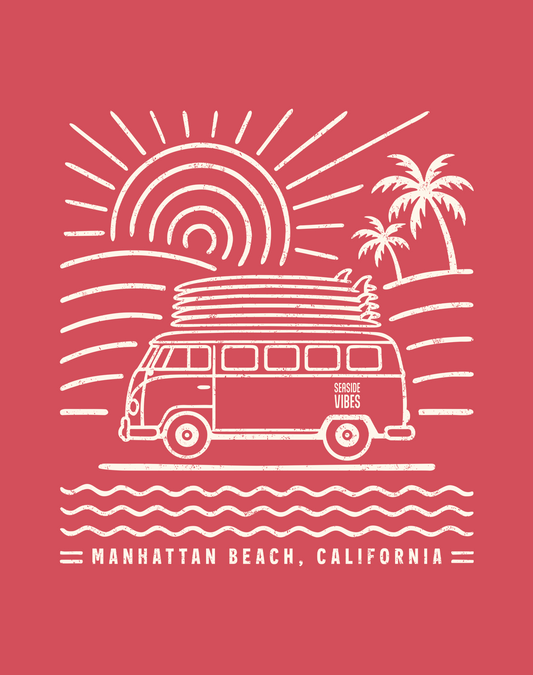 Manhattan Beach Endless Summer Tee - Unisex | Heather Red