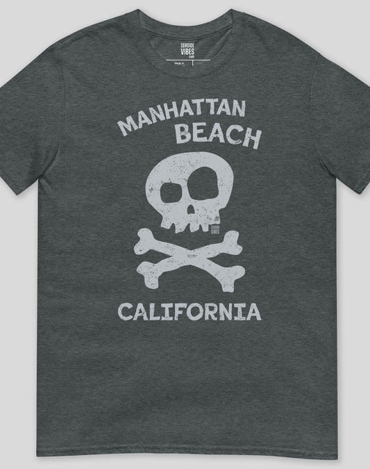 Manhattan Beach Skull & Bones Tee - Unisex | Dark Heather