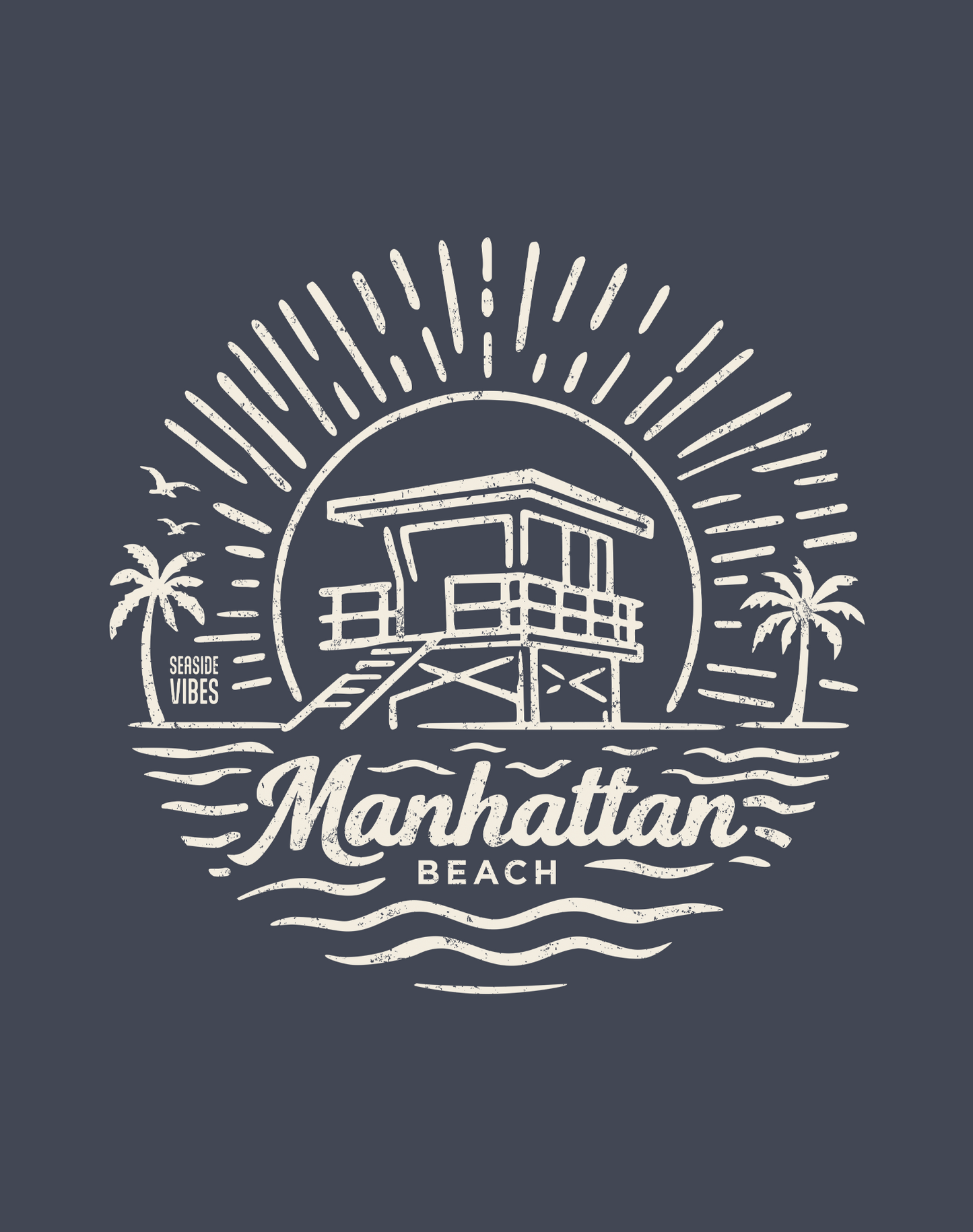 Manhattan Beach Sunrise Session Tee - Unisex | Heather Navy