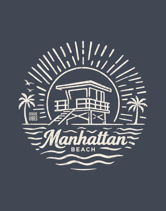 Manhattan Beach Sunrise Session Tee - Unisex | Heather Navy