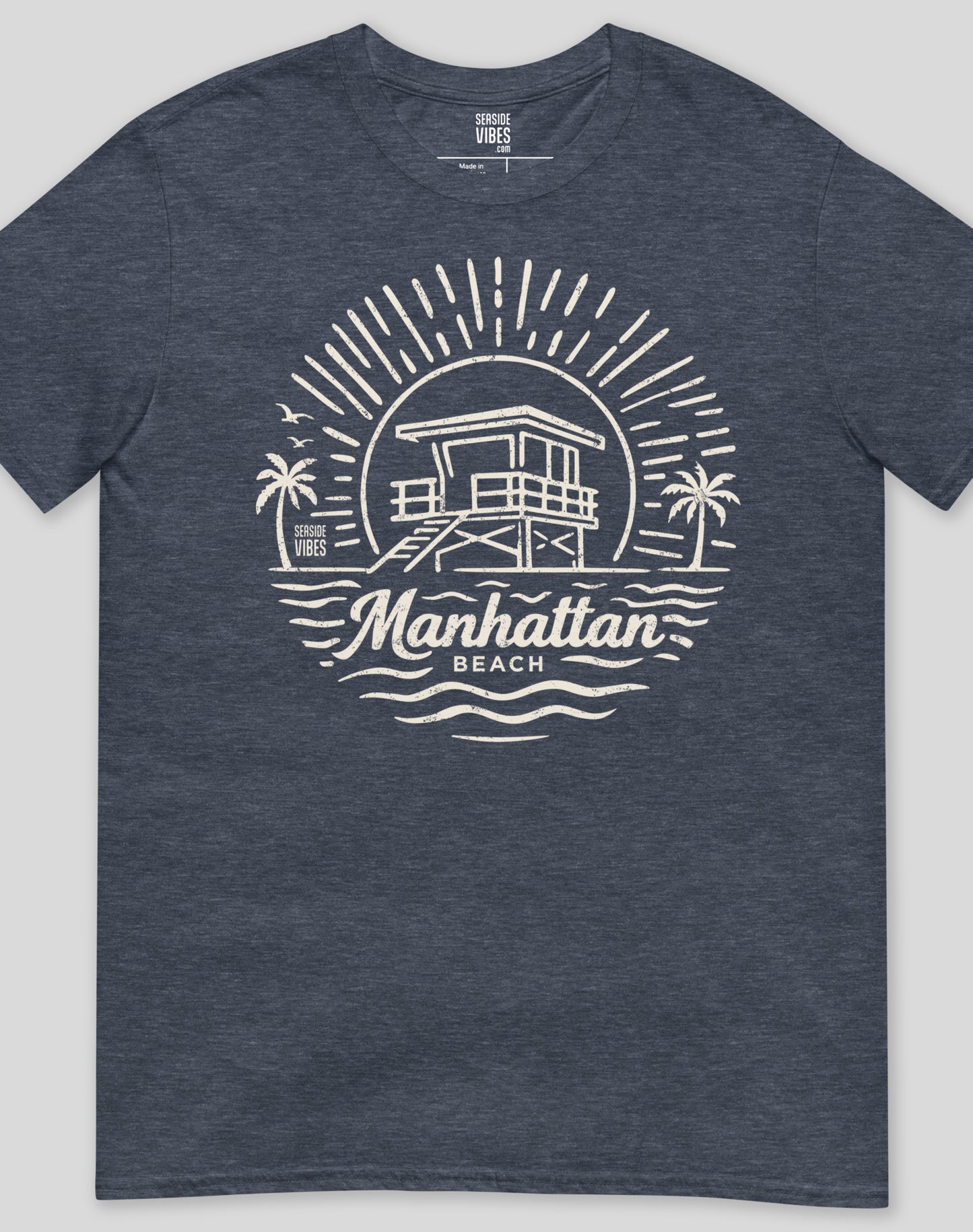 Manhattan Beach Sunrise Session Tee - Unisex | Heather Navy