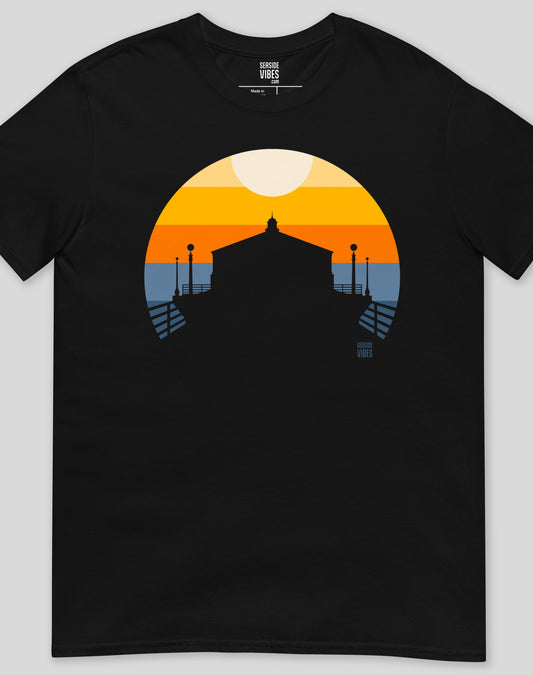 Manhattan Beach Pier Sunset Tee - Unisex | Black