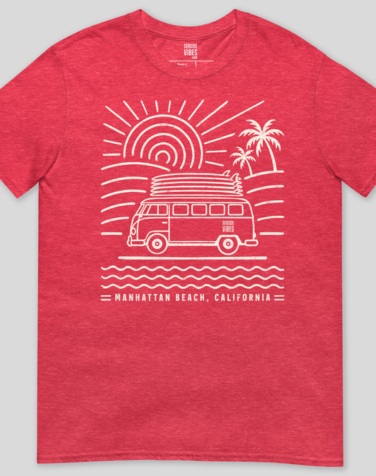 Manhattan Beach Endless Summer Tee - Unisex | Heather Red