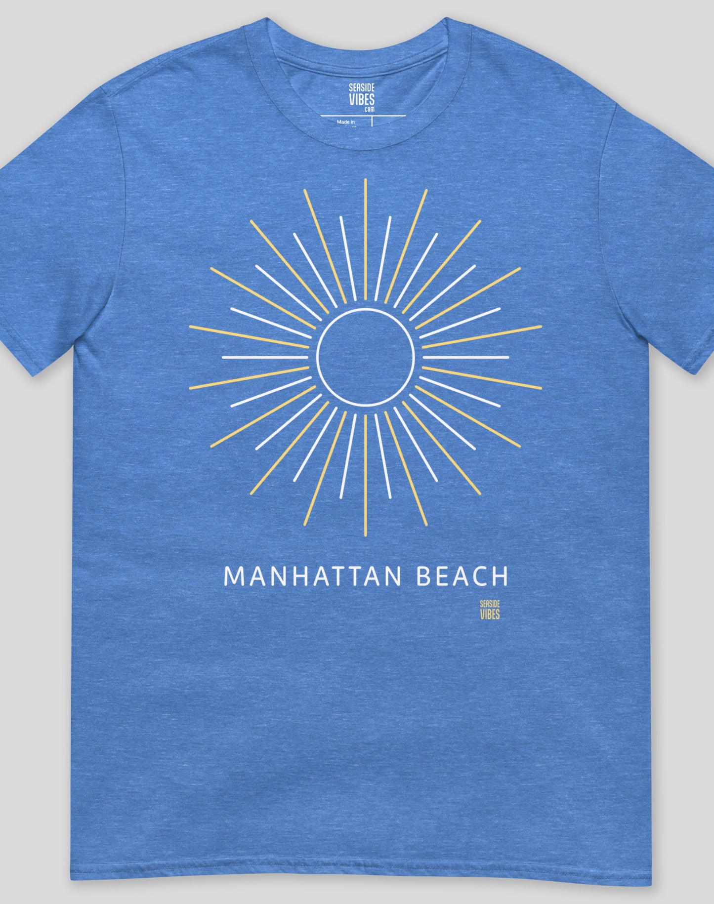 Manhattan Beach Sunburst Tee - Unisex | Heather Royal