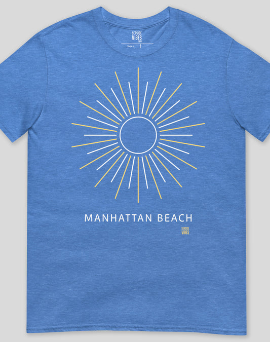 Manhattan Beach Sunburst Tee - Unisex | Heather Royal
