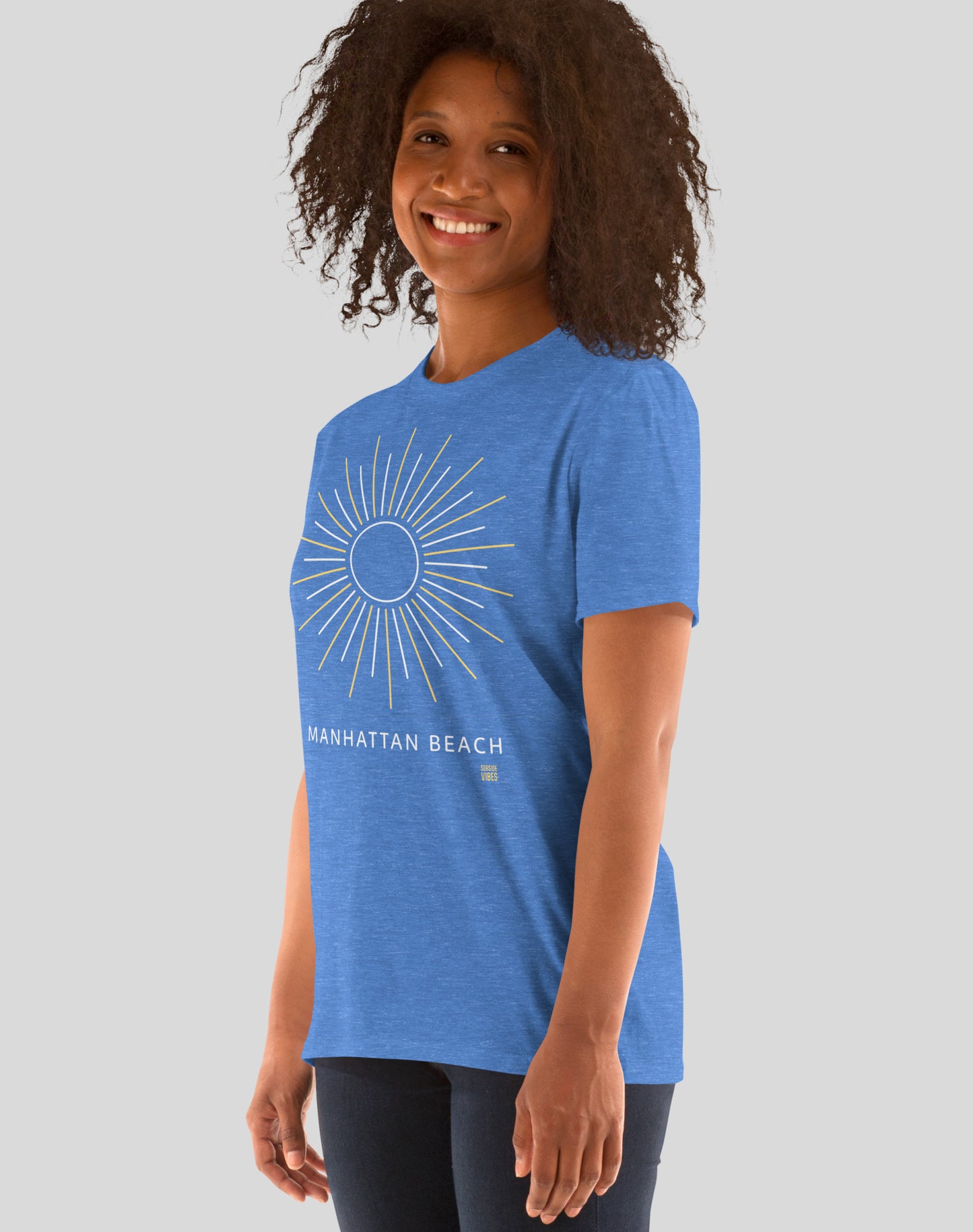 Manhattan Beach Sunburst Tee - Unisex | Heather Royal