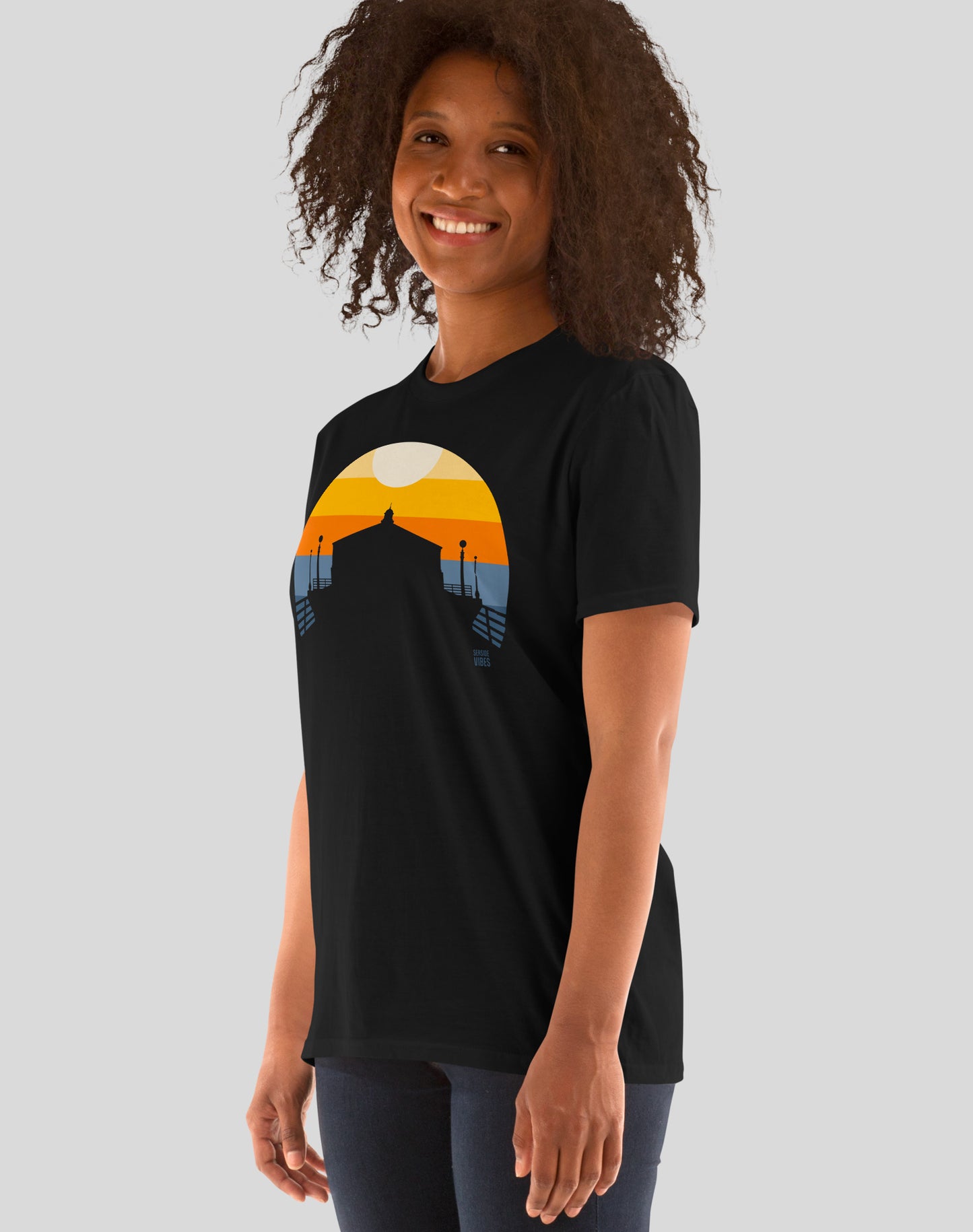 Manhattan Beach Pier Sunset Tee - Unisex | Black