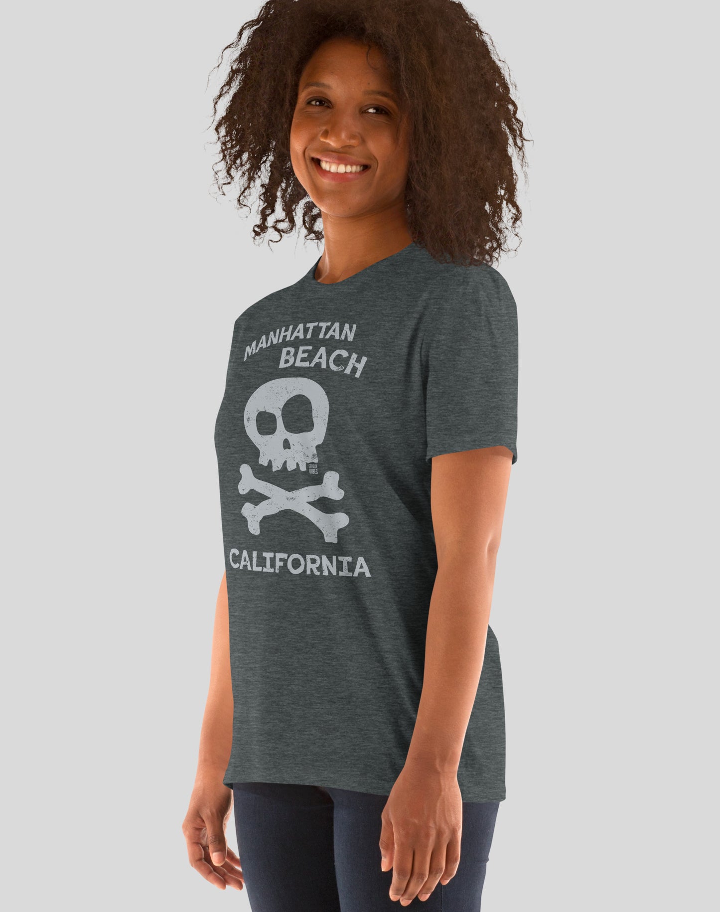 Manhattan Beach Skull & Bones Tee - Unisex | Dark Heather