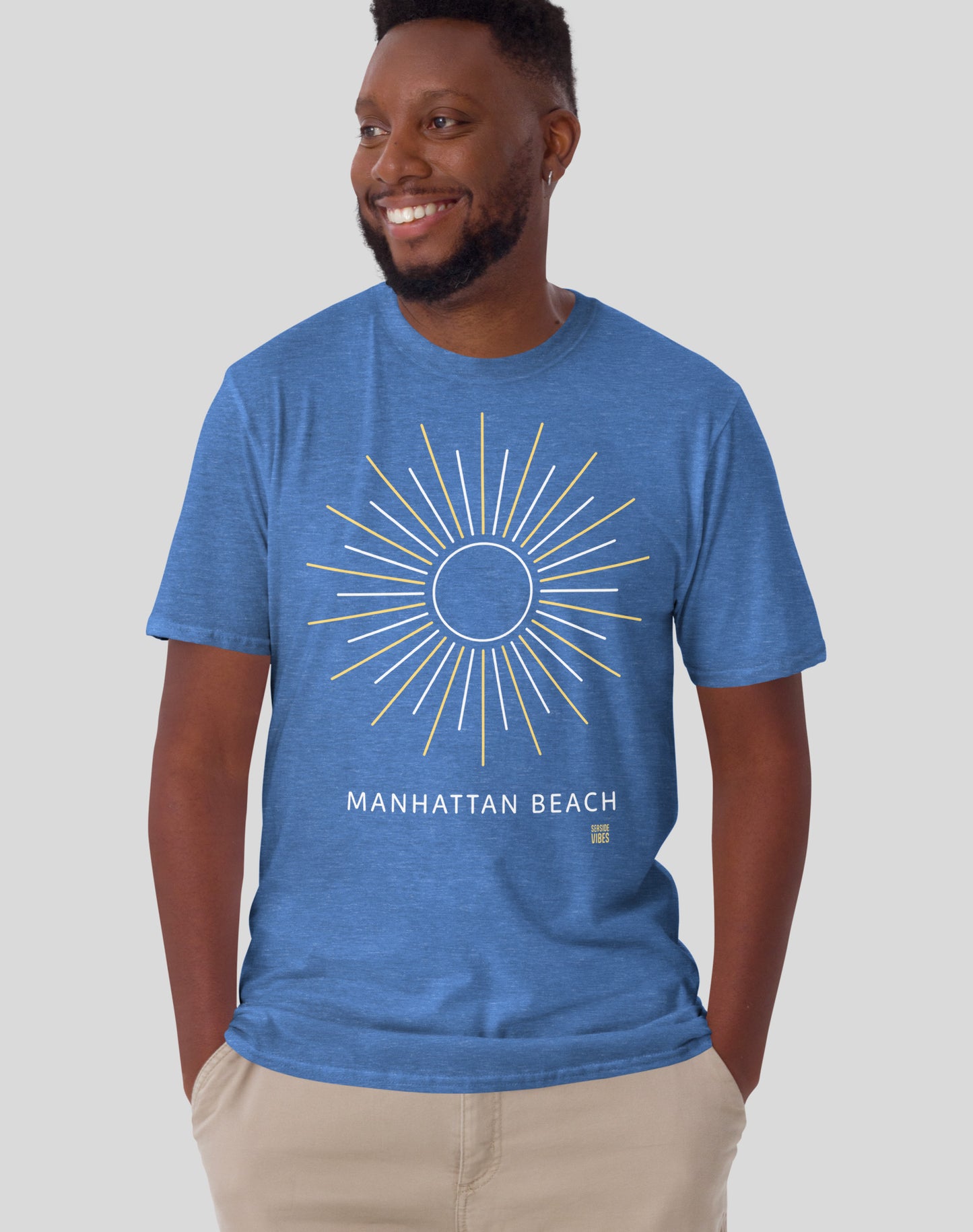 Manhattan Beach Sunburst Tee - Unisex | Heather Royal