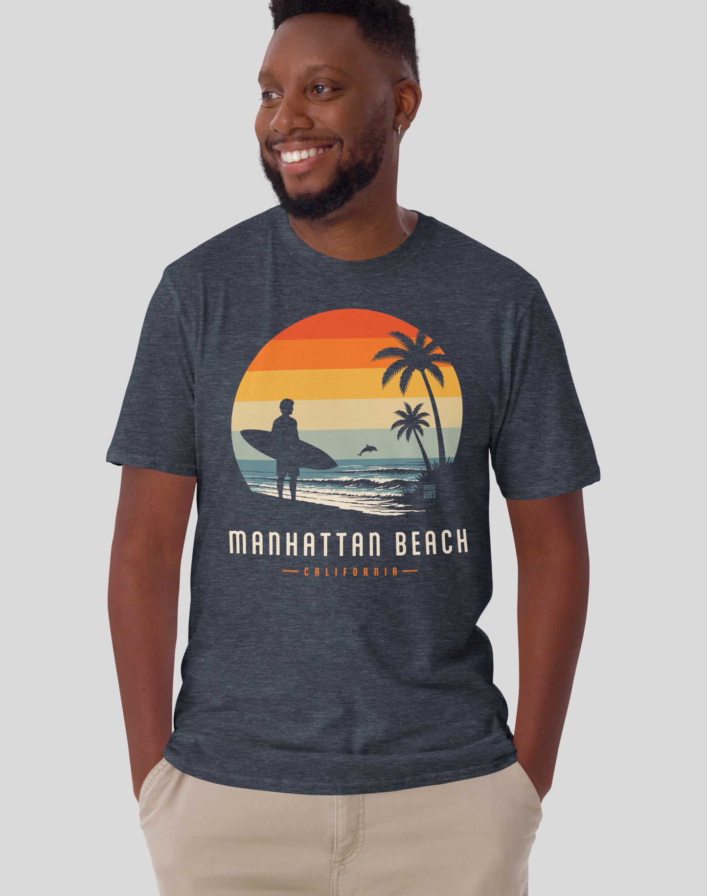 Manhattan Beach Away From Keyboard Tee - Unisex | Heather Navy