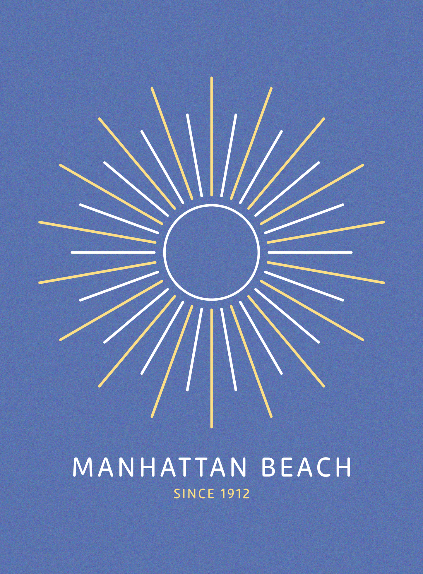 Unisex: Manhattan Beach Sunburst Tee - Heather True Royal