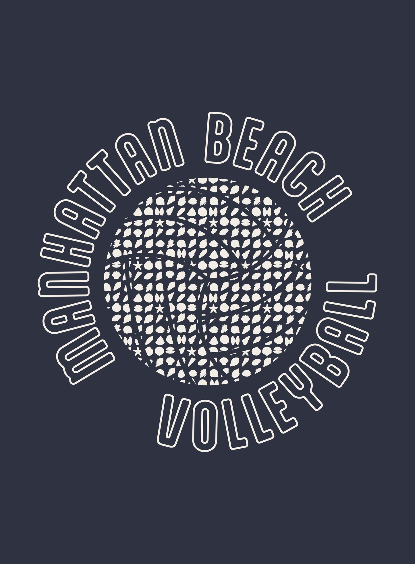 Unisex: Manhattan Beach Volleyball Pullover Hoodie - Heather Navy