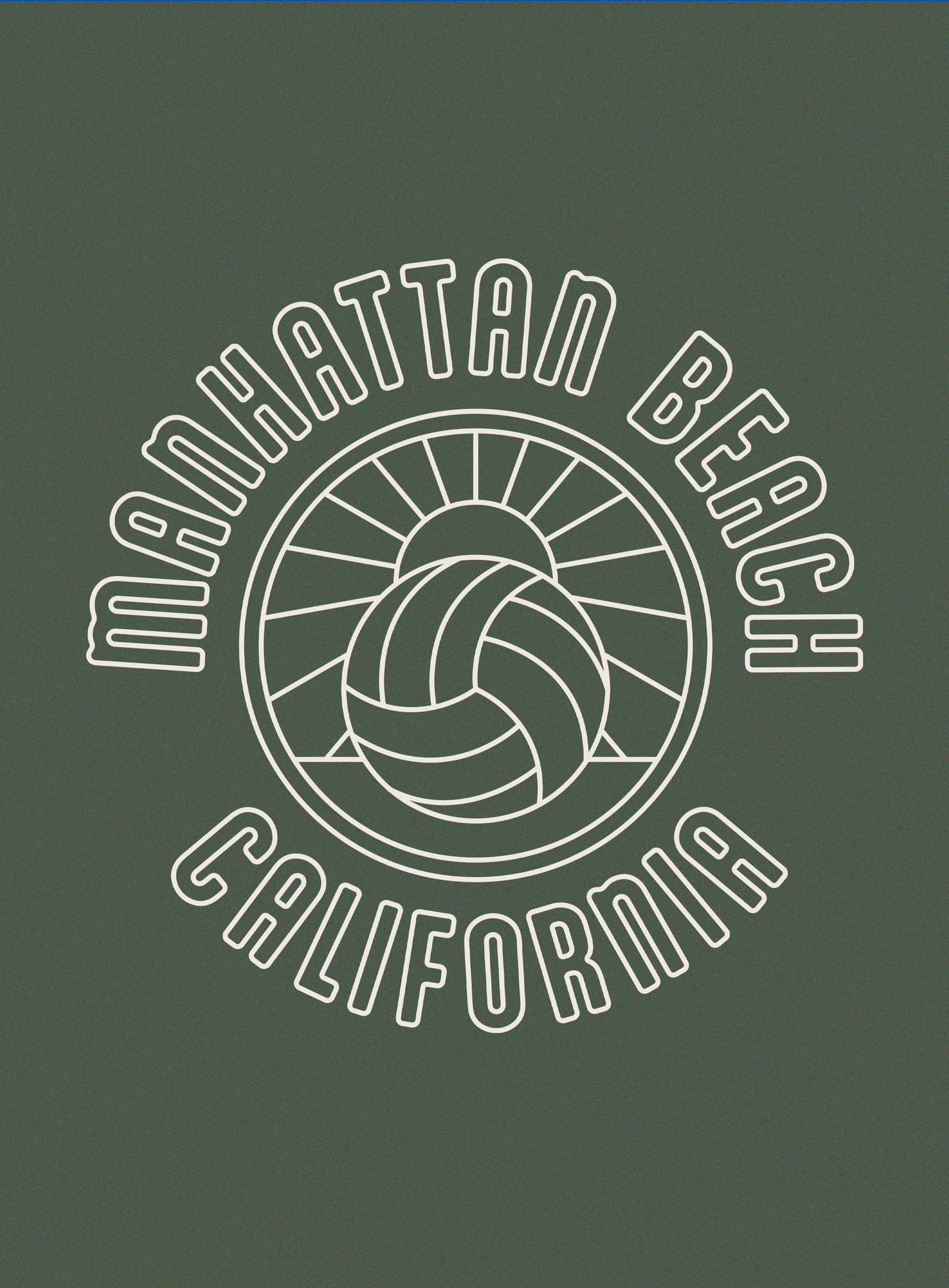 Unisex: Manhattan Beach Volleyball Sunset Tee - Heather Forest