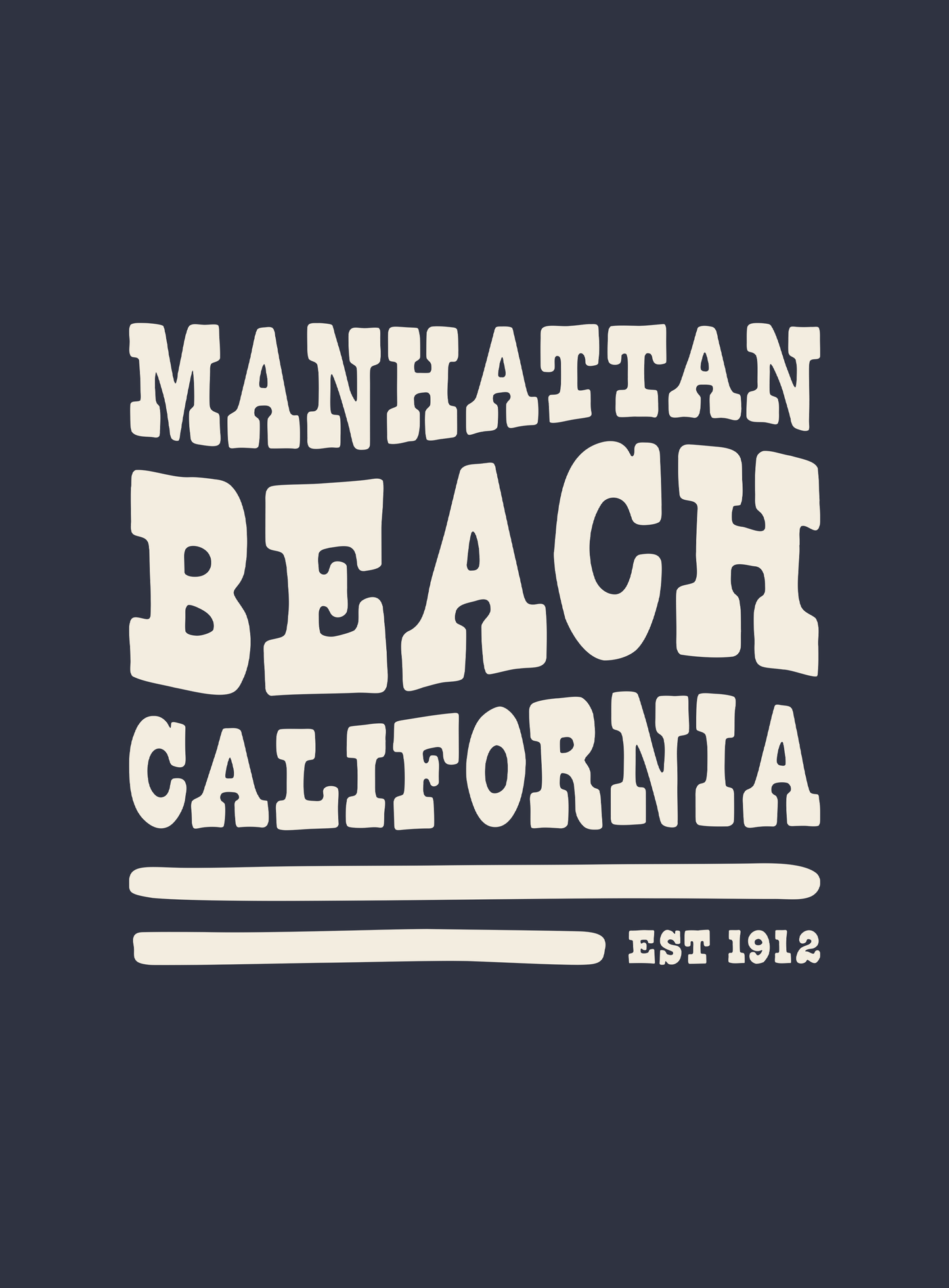 Unisex: Manhattan Beach Vibes Pullover Hoodie - Heather Navy