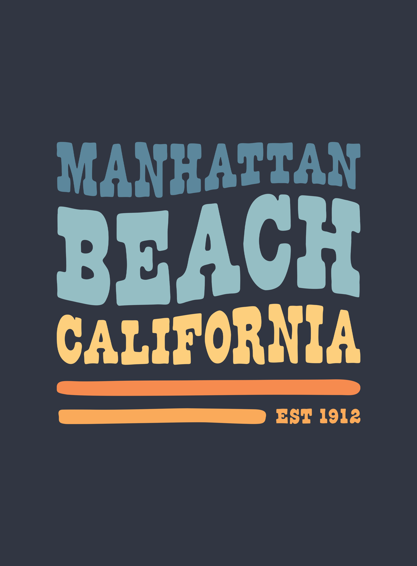 Unisex: Manhattan Beach Vibes Tee - Heather Navy