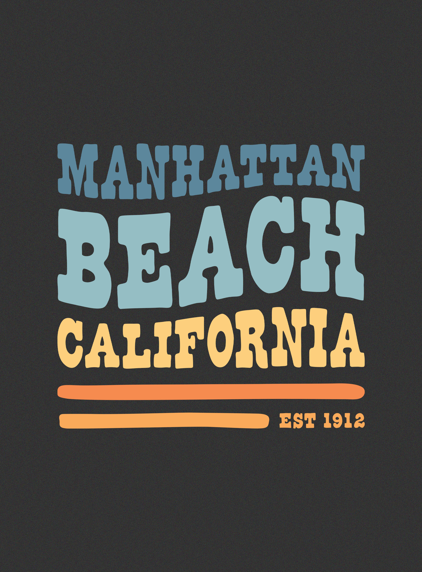 V-Neck: Manhattan Beach Vibes Tee - Dark Grey Heather