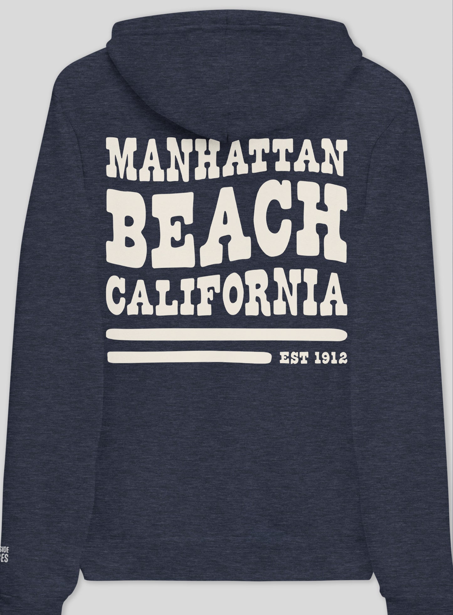 Unisex: Manhattan Beach Vibes Pullover Hoodie - Heather Navy