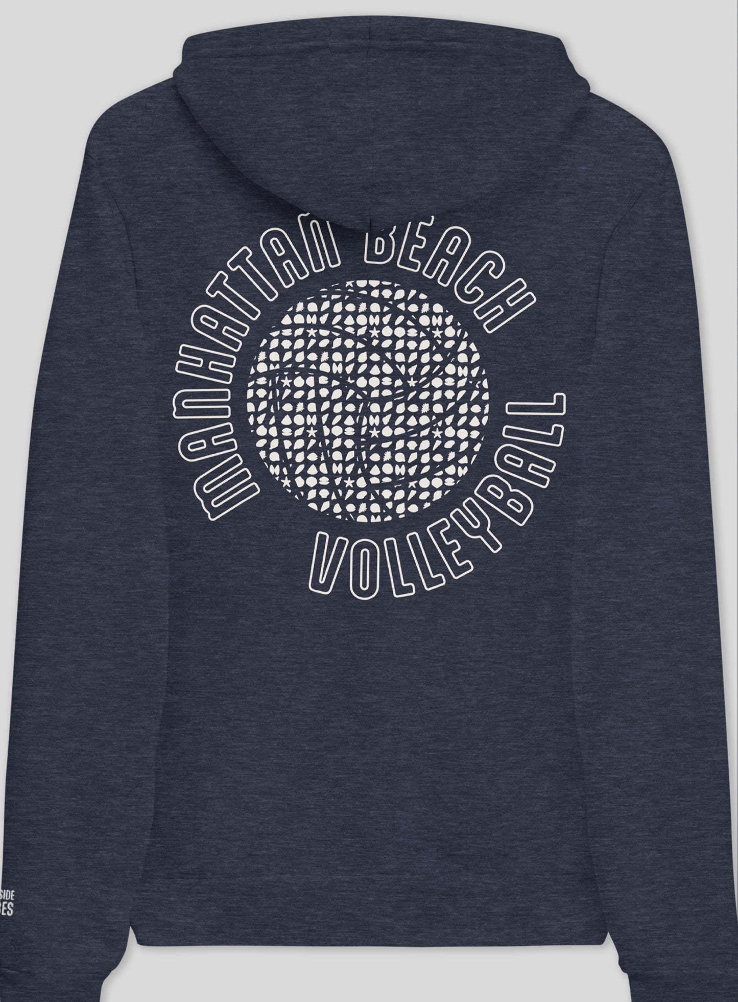 Unisex: Manhattan Beach Volleyball Pullover Hoodie - Heather Navy