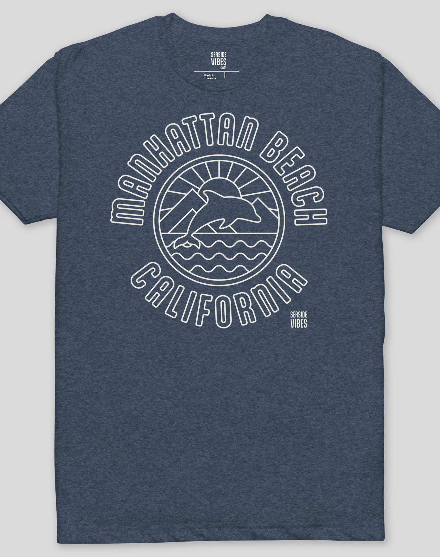 Manhattan Beach Dolphin Sunset Tee - Cotton Blend | Midnight Navy
