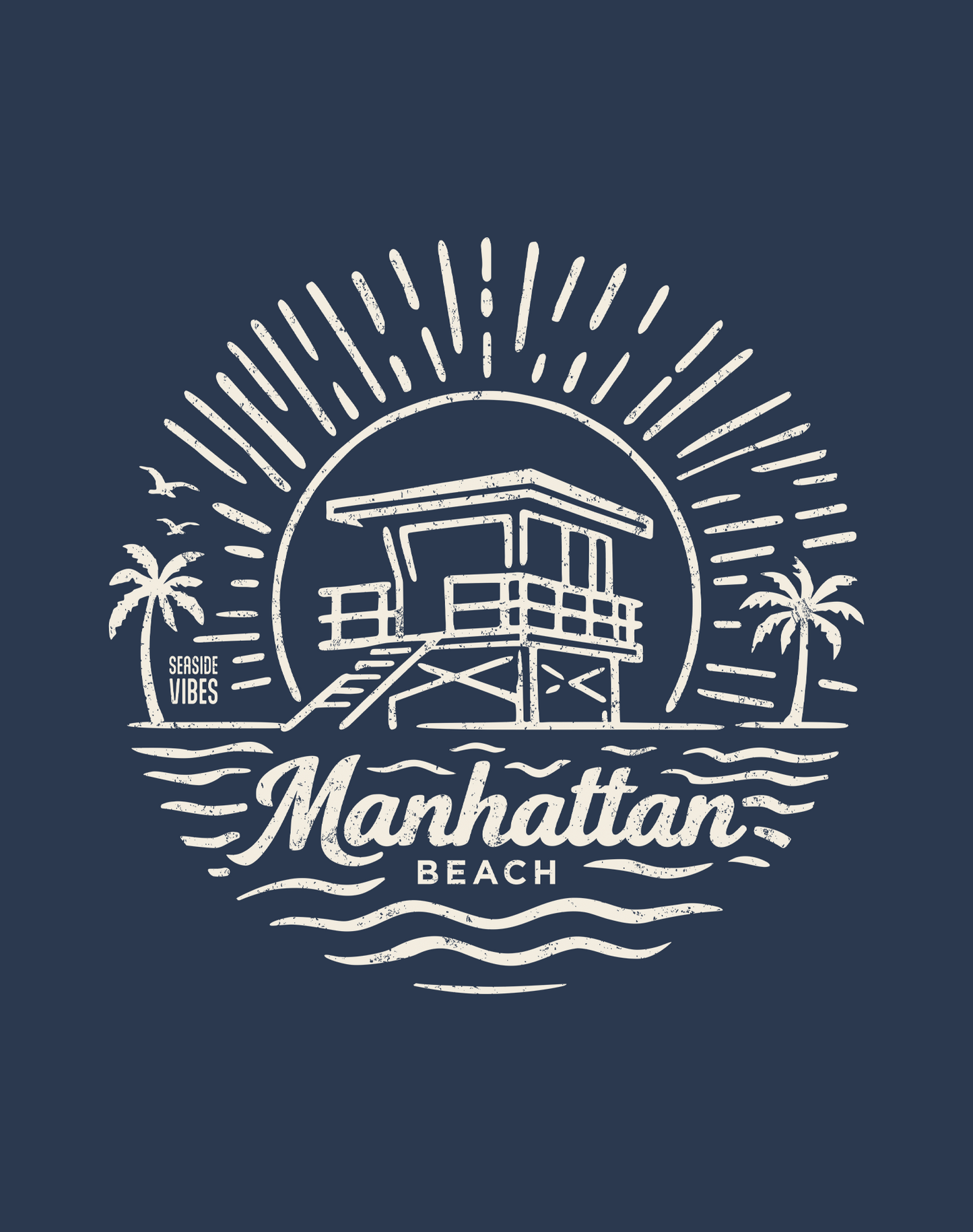Manhattan Beach Sunrise Session Tee - Cotton Blend | Midnight Navy
