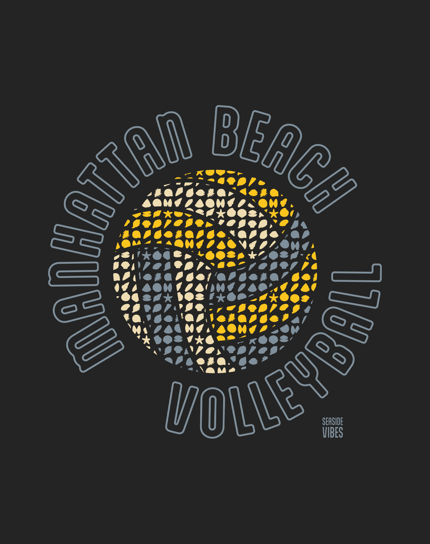 Manhattan Beach Volleyball Tee - Cotton Blend | Charcoal