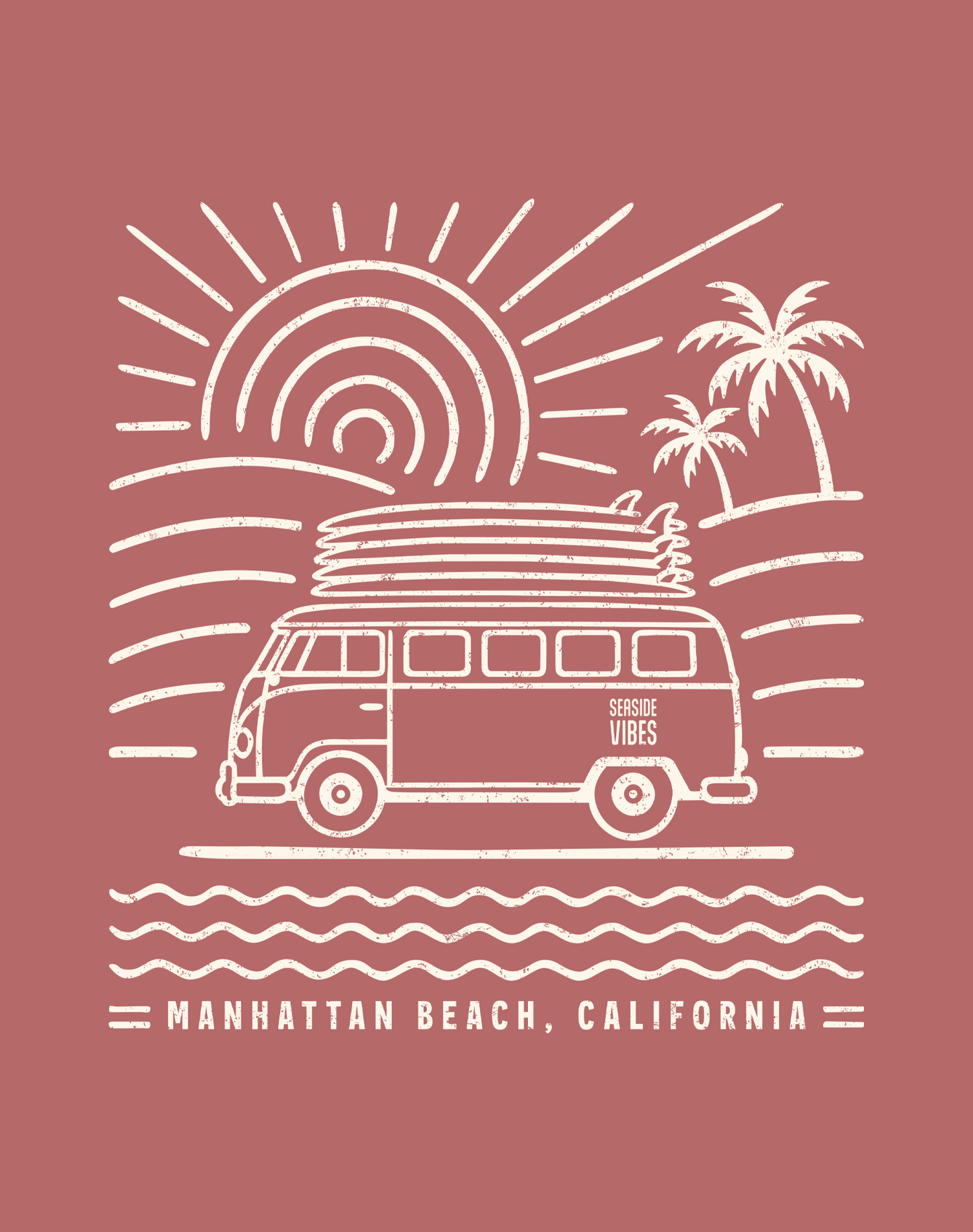 Manhattan Beach Endless Summer Tee - Cotton Blend | Heather Mauve