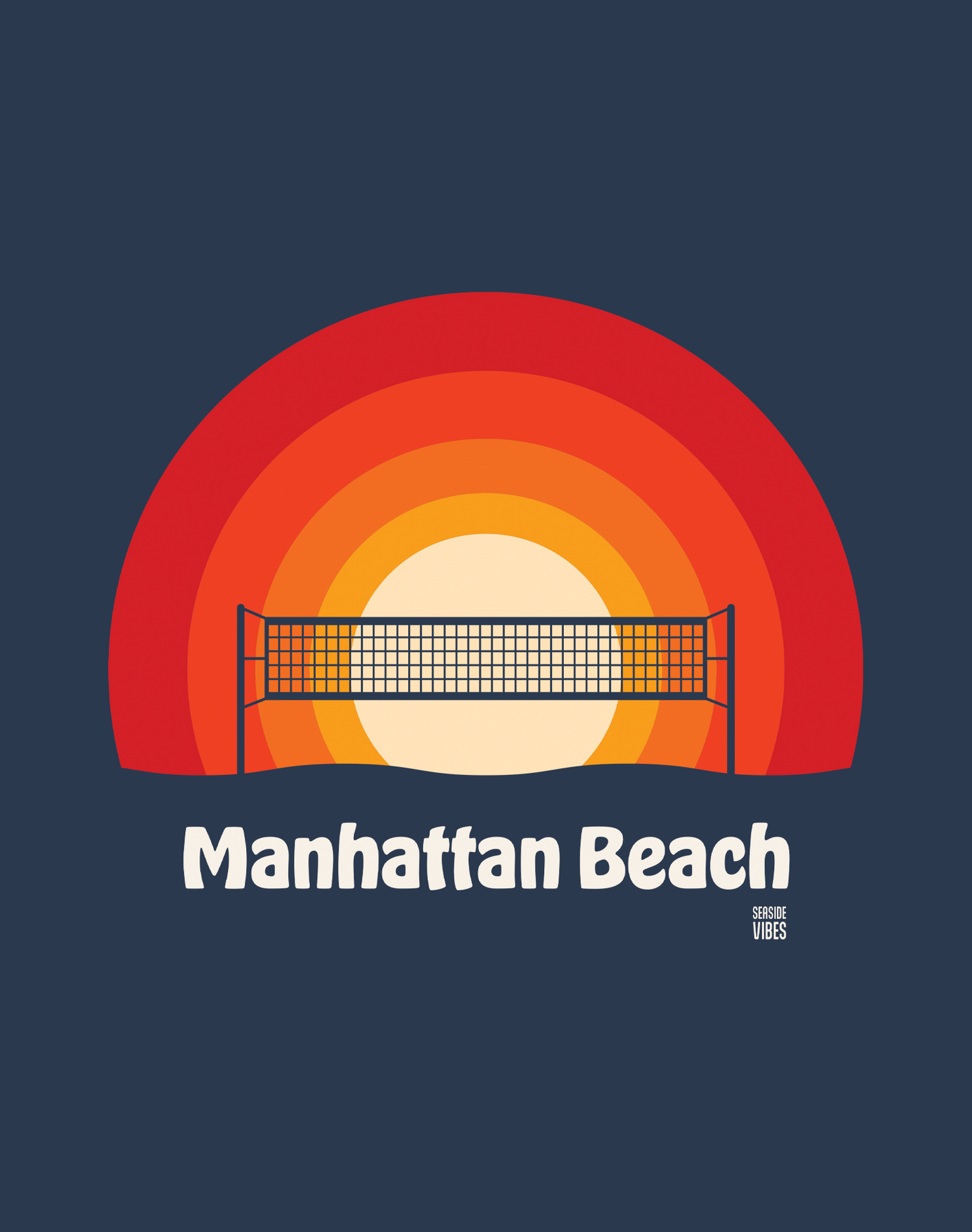Manhattan Beach Sunset Tee - Cotton Blend | Midnight Navy