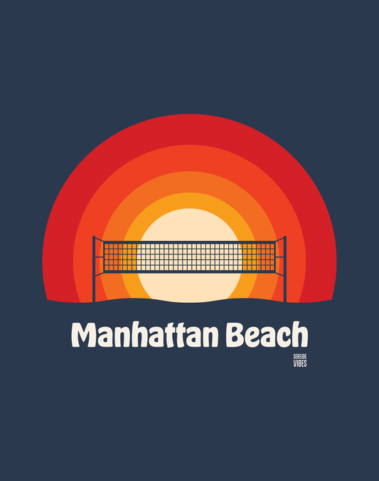 Manhattan Beach Sunset Tee - Cotton Blend | Midnight Navy