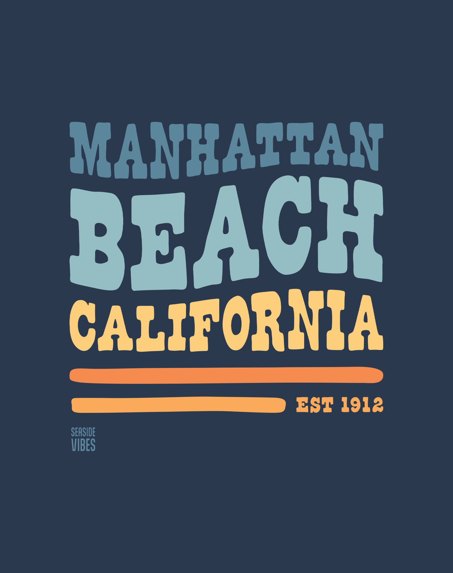 Manhattan Beach Vibes Tee - Cotton Blend | Midnight Navy