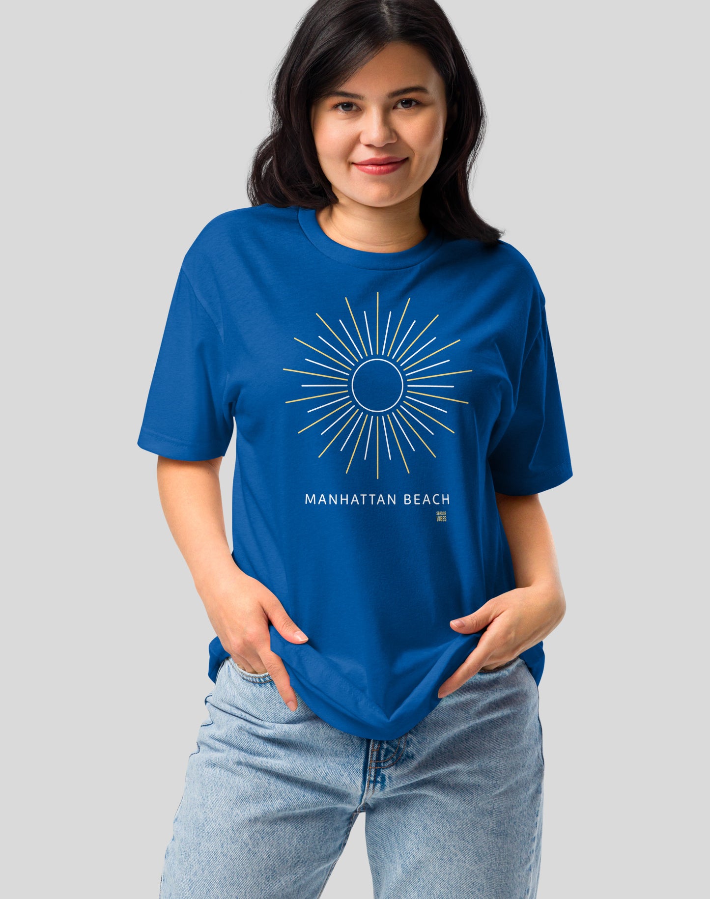 Manhattan Beach Sunburst Tee - Cotton Blend | Royal