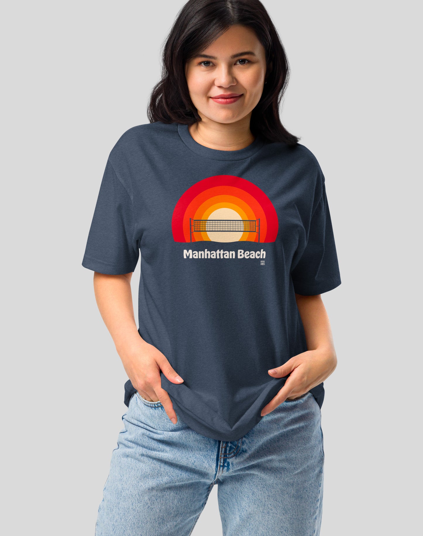Manhattan Beach Sunset Tee - Cotton Blend | Midnight Navy