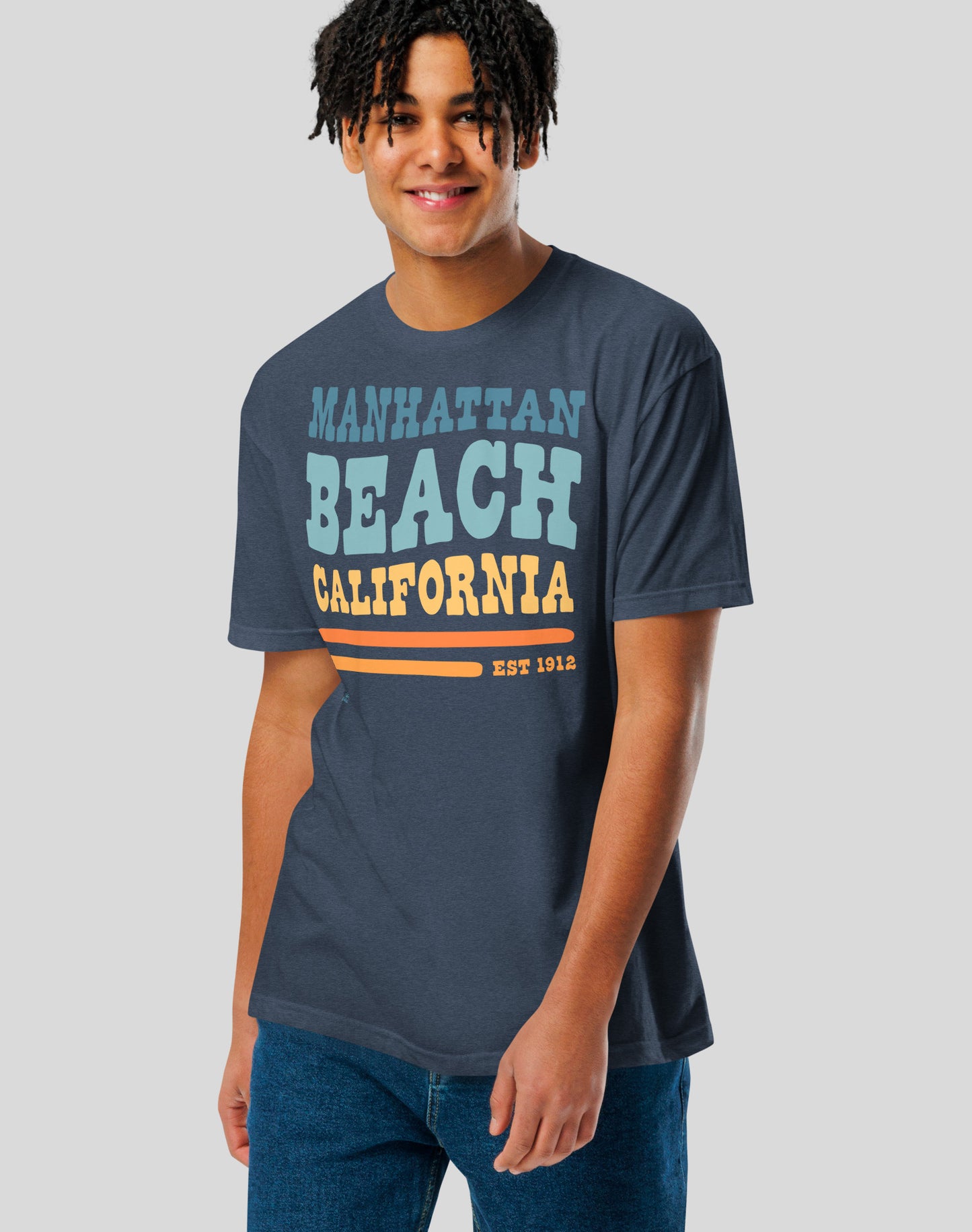 Manhattan Beach Vibes Tee - Cotton Blend | Midnight Navy