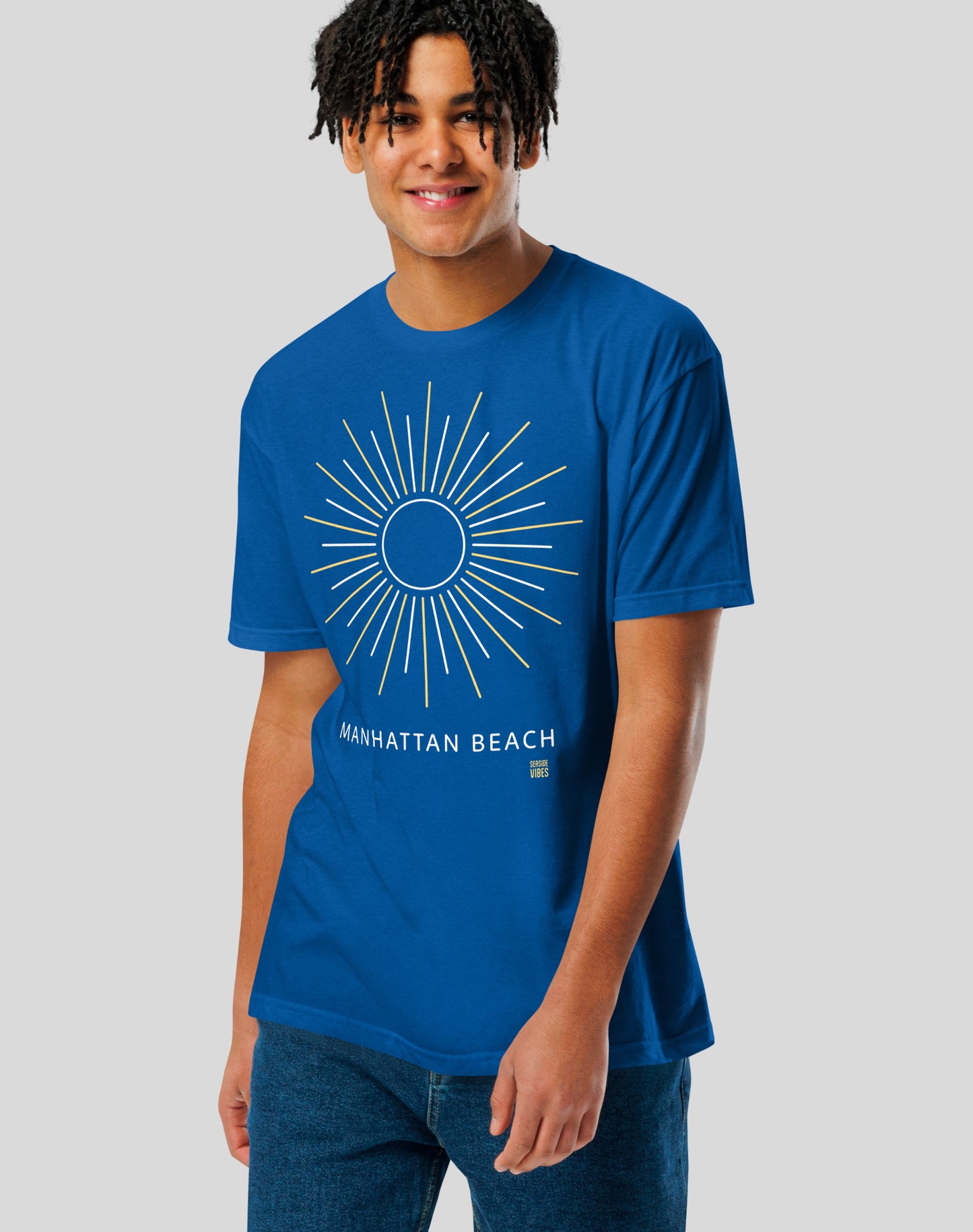 Manhattan Beach Sunburst Tee - Cotton Blend | Royal