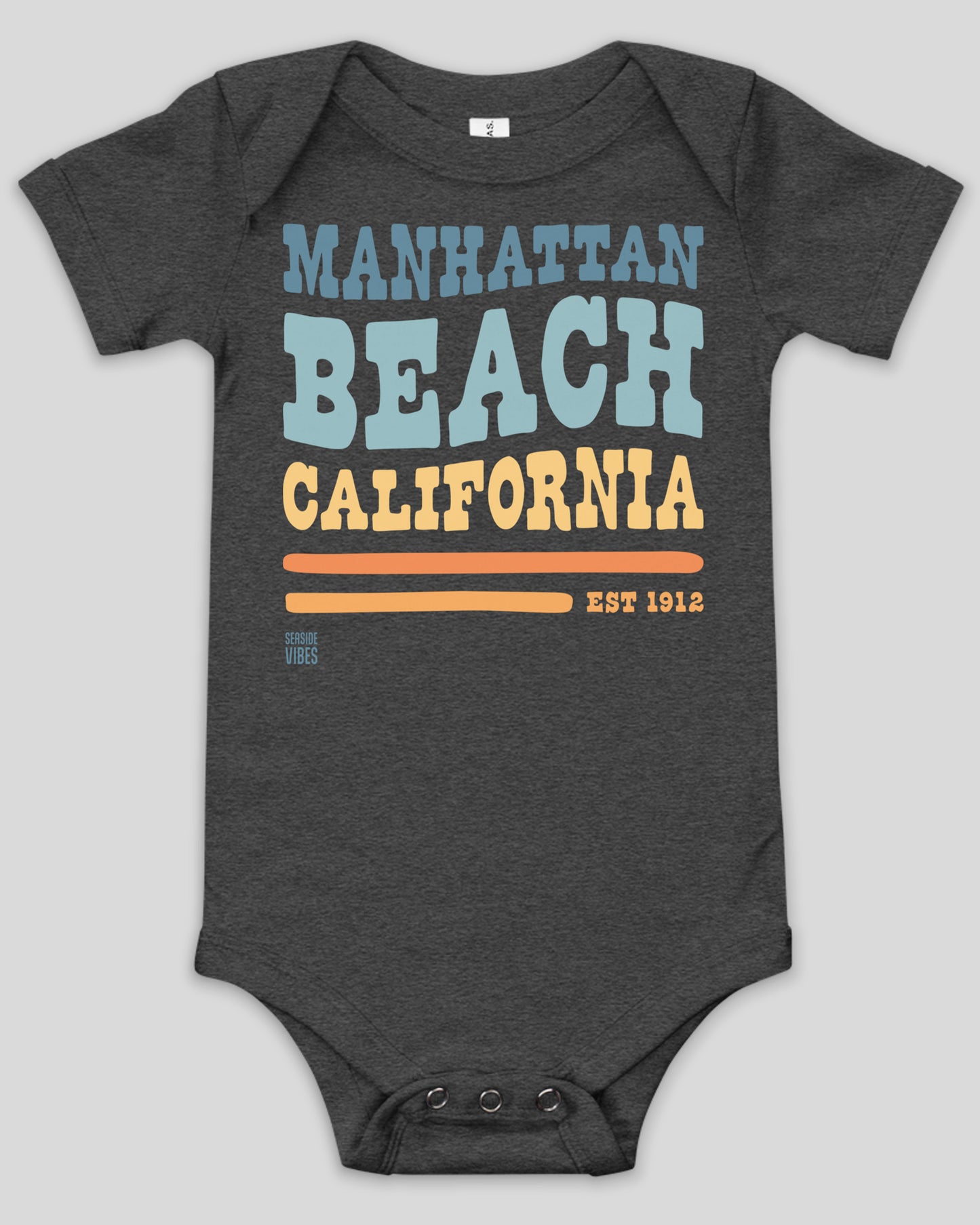 Manhattan Beach Vibes Onesie | Dark Grey Heather